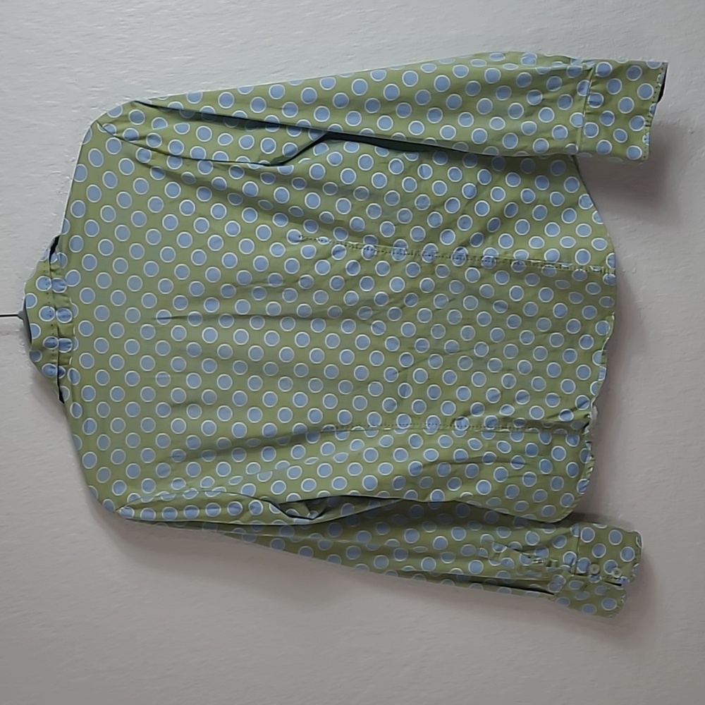 Tabi Green Polka Dot Button-Up Shirt Small Petir - Picture 6 of 7